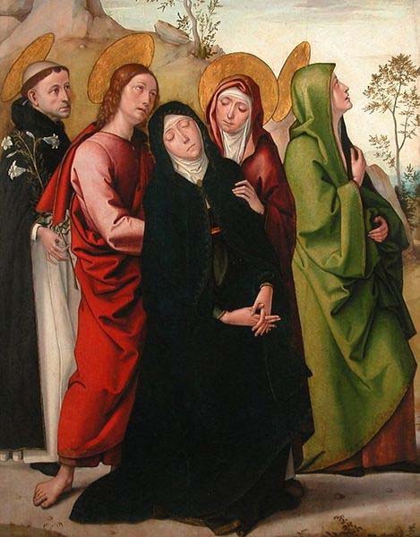 Juan de Borgona The Virgin, Saint John the Evangelist, two female saints and Saint Dominic de Guzman.